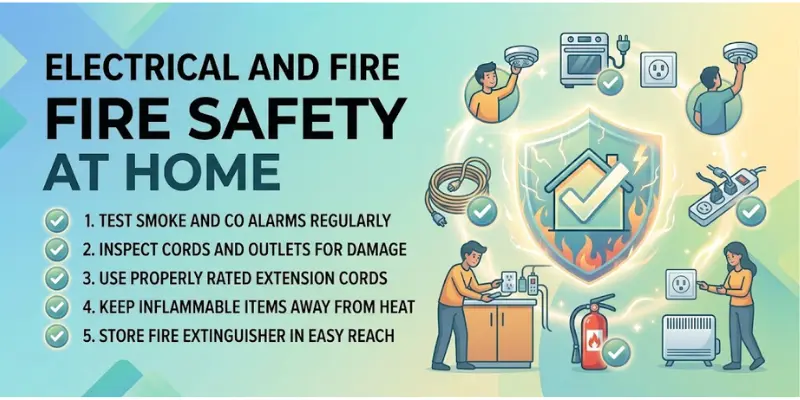 Electrical and fire safety assessment during a home inspection