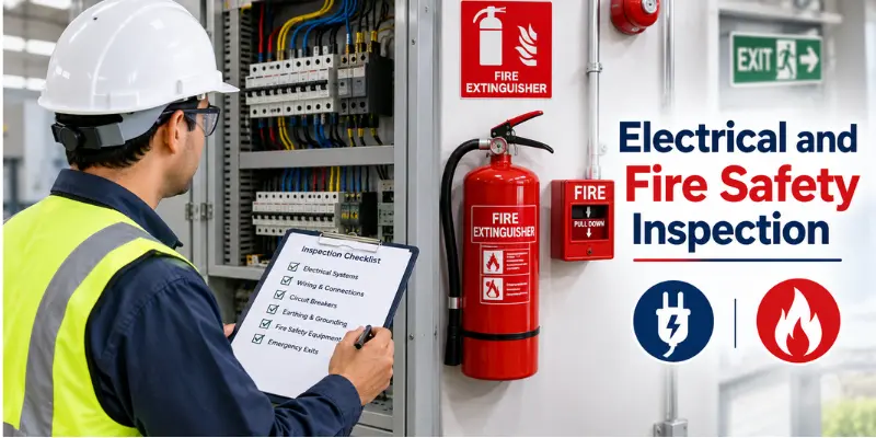 Electrical and fire safety inspection with smoke alarm and electrical hazard checks