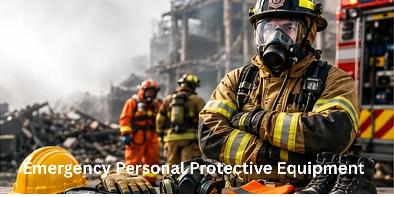 Emergency responder wearing personal protective equipment