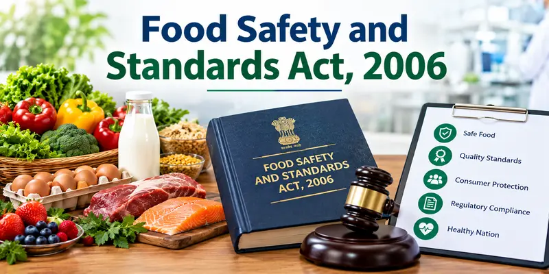 Food Safety and Standards Act, 2006, highlighting food regulation, quality control, and public health protection in India.