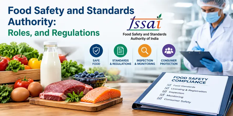 Food safety authority inspecting food products and enforcing food safety regulations.