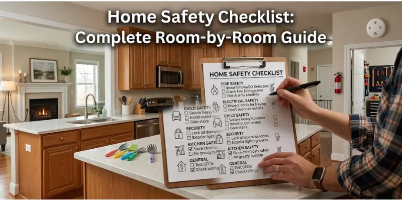 Complete room-by-room home safety checklist for household inspections