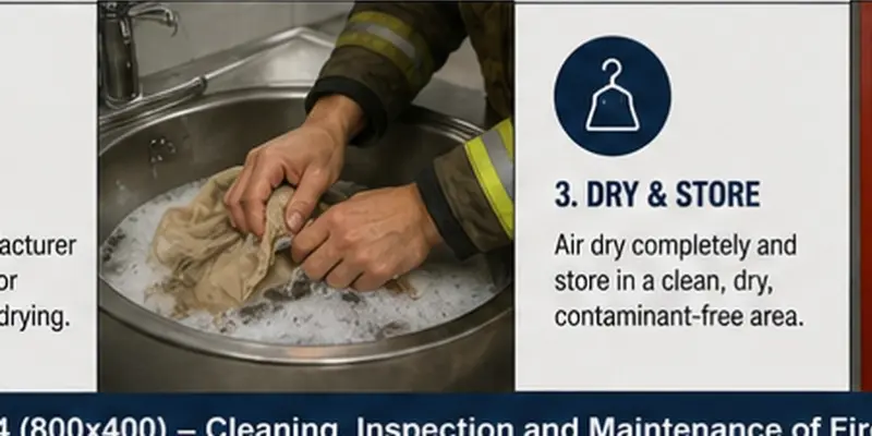 Firefighting hood inspection, cleaning, drying, and storage procedures for proper maintenance