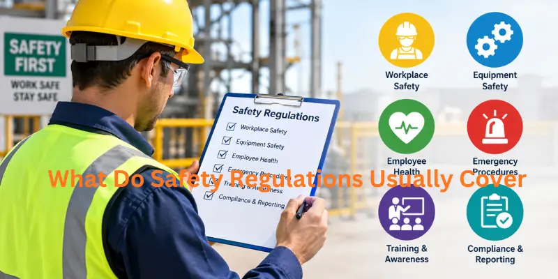 Areas commonly covered by safety regulations in workplaces