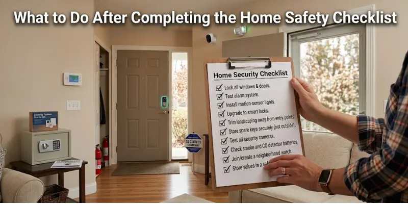 Steps to take after completing a home safety checklist and identifying hazards